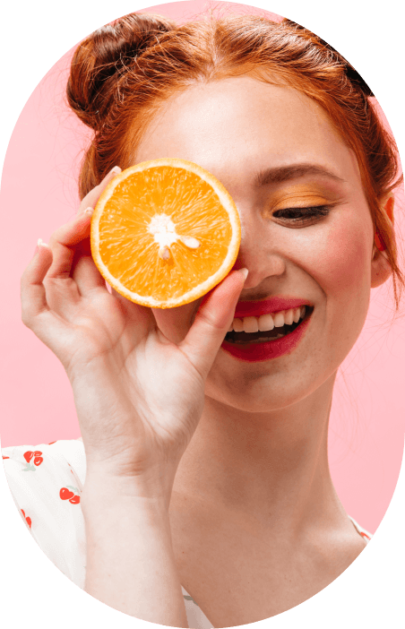 Woman with fruits
